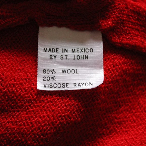 St. John Sport 1/4 Zip Knit Sweater Size Large Red Black Vintage - Picture 10 of 10